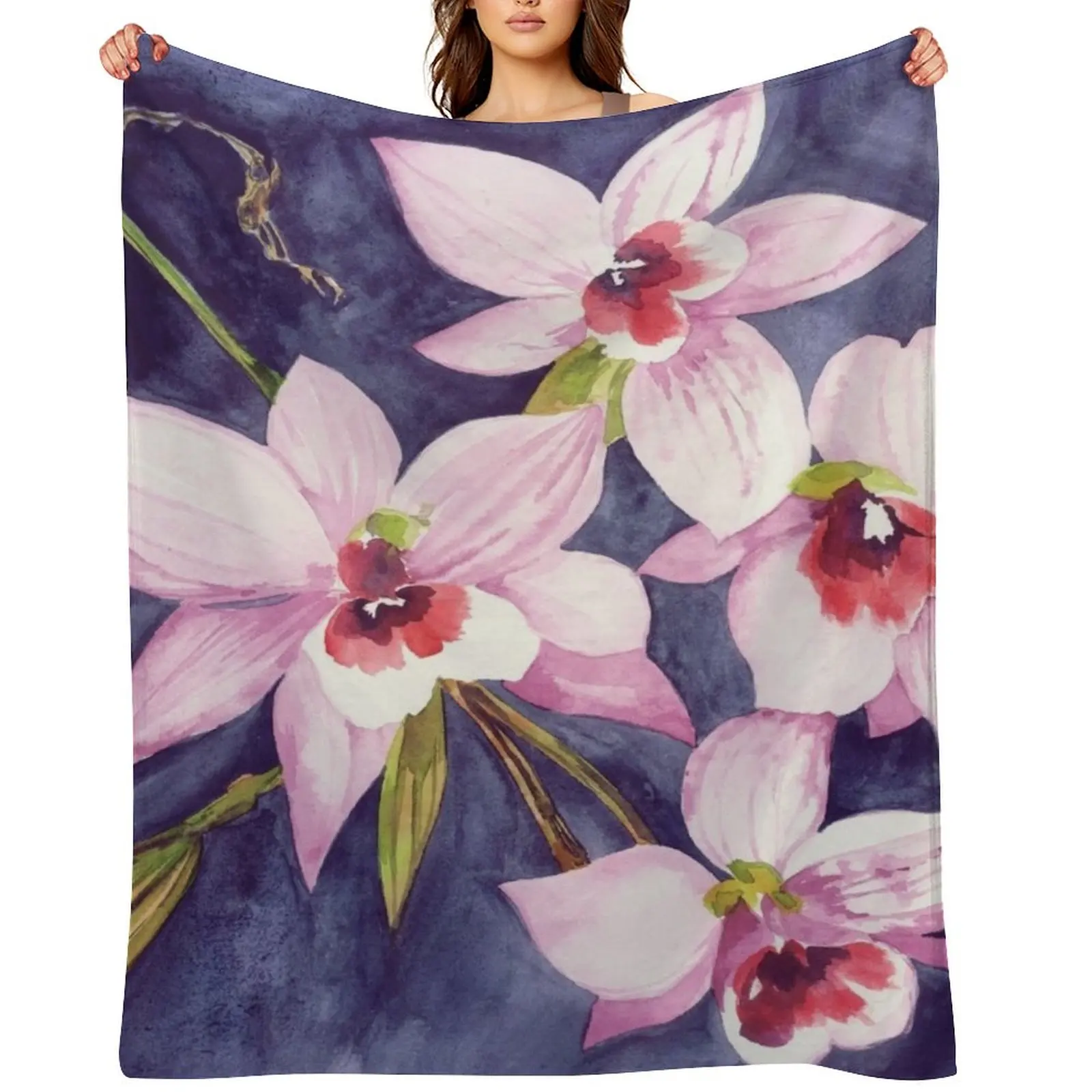 

Bellflower Orchid Throw Blanket decorative anime heavy to sleep Soft Beds Blankets
