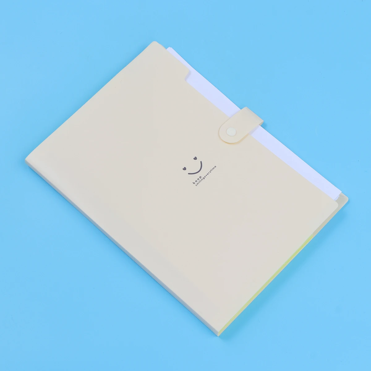 

Creative Folder Plastic Document Organizer Snap Closure 5 Pockets Accordion Folder A4 Letter Size Beige Home