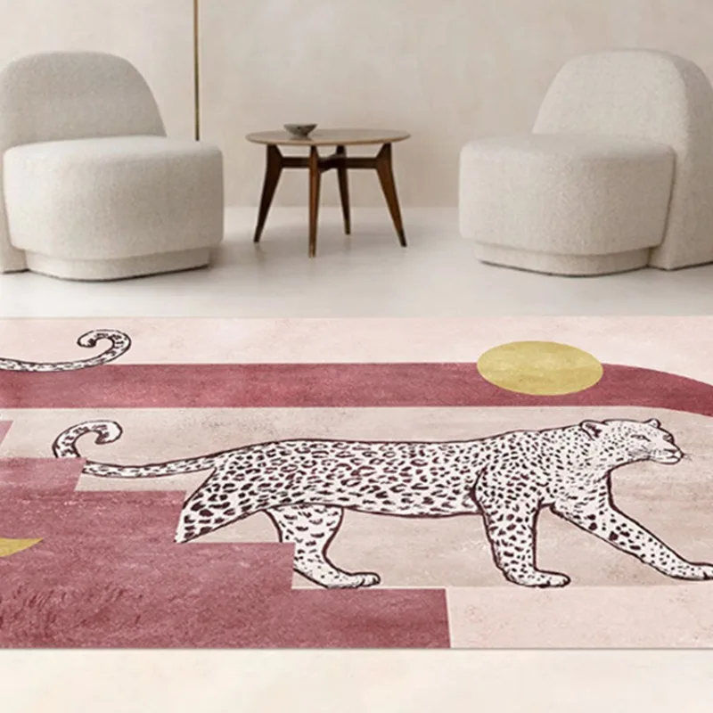 Advanced Light Luxury Leopard Decorate Living Room Carpet Home Coffee Tables Plush Mat IG Bedroom Cloakroom Rug ковер Tapis 러그