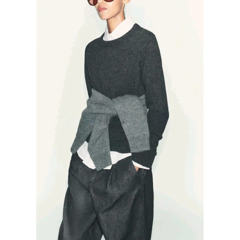 

Новый осенний женский базовый трикотаж, круглый Ne Long Sve, смесь шерсти, мягкий полиэстер, повседневный, удобный, модный