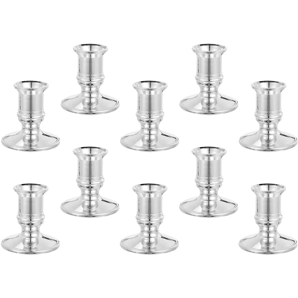 

10Pcs Electronic Candleholder Premium Plastic Desktop Candlestick Holder for Home Bar Restaurant Party Decor Pillar Stand