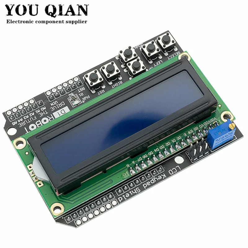 1PCS LCD Keypad Shield LCD1602 LCD 1602 Module Display For Arduino ATMEGA328 ATMEGA2560 raspberry pi UNO blue screen
