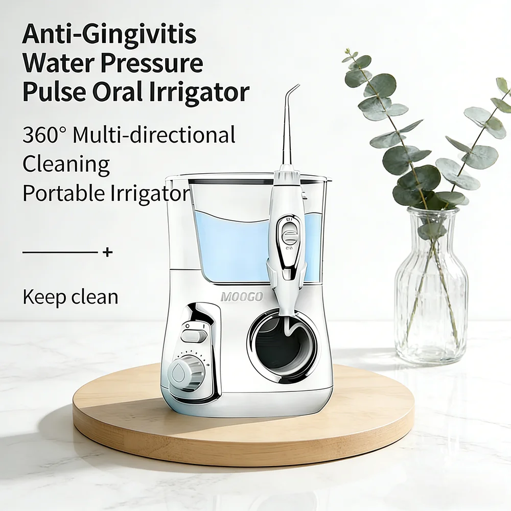 10 Modes Electric Dental Water Pick 800ML Countertop Oral Irrigator Home Use Teeth Cleaner with 5 Multi-Purpose Nozzles