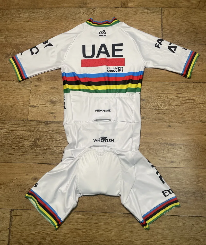 LASER CUT Skinsuit 2024 UAE TEAM World Champion Bodysuit SHORT Cycling Jersey Bike Bicycle Clothing Maillot Ropa Ciclismo