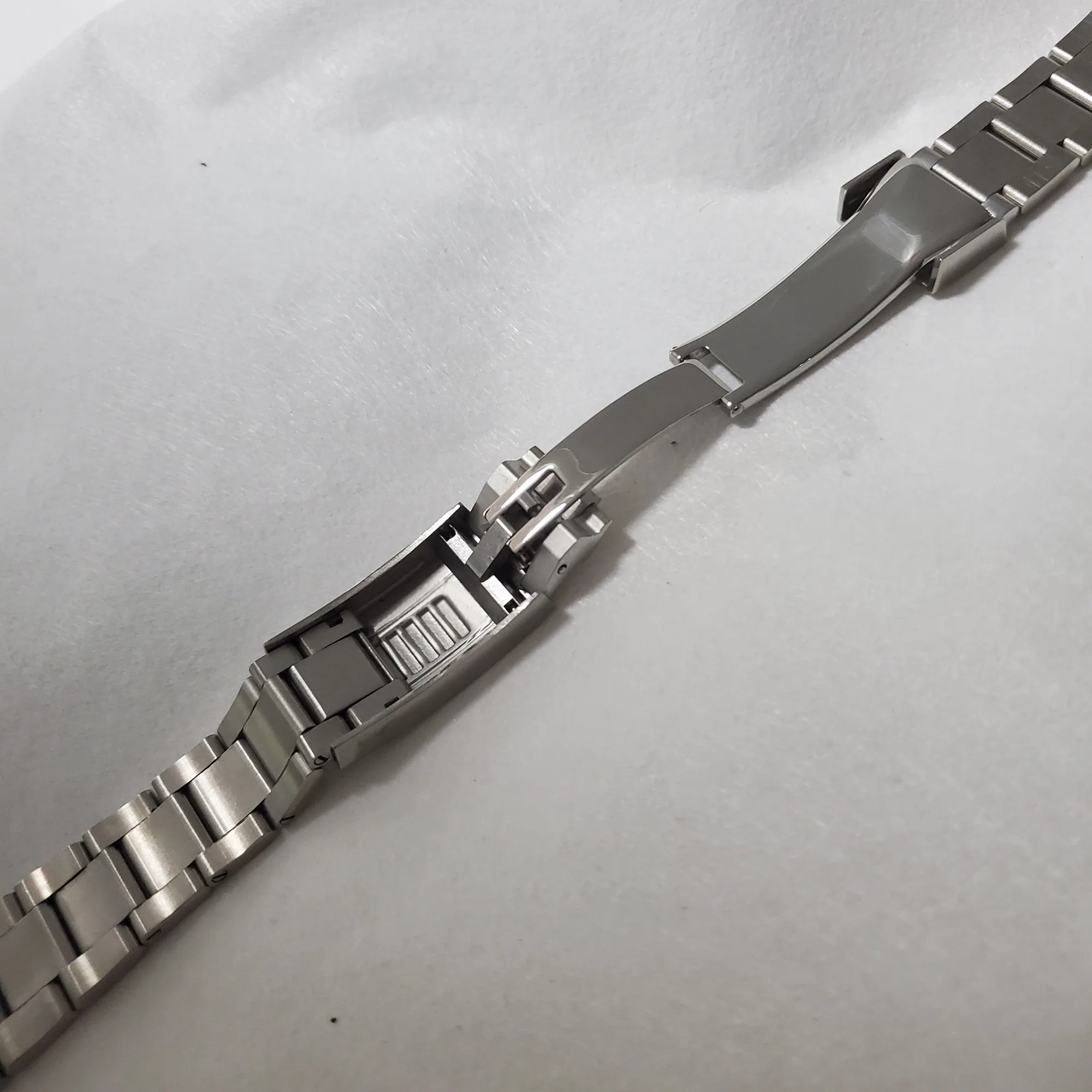 20 22mm Solid Straight End Screw LinksSilver Middle Polish Glide Lock Clasp Steel Watch Band Bracelet For Rolex SUBMARINER Strap