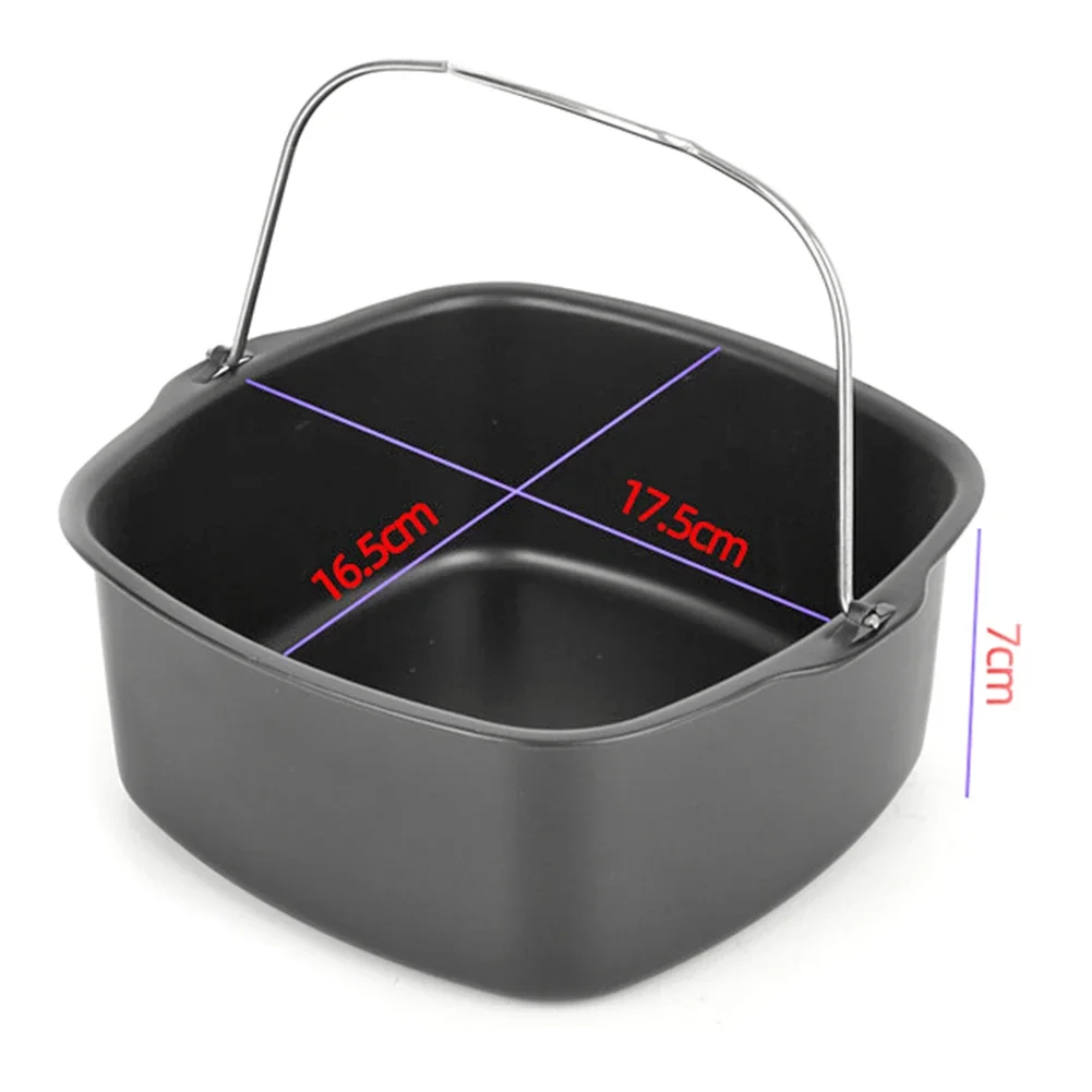 Non-stick Cake Baking Tray Basket Airfryer for Baking Dish Pan Air Fryer Accessories Baking Basket Pizza Plate Bakeware Tools