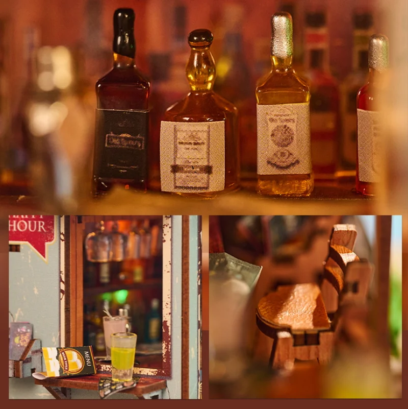 DIY ไม้อาคารจิ๋วชุด The Last Drop Cottage บ้านตุ๊กตาพร้อมเฟอร์นิเจอร์ 3D ปริศนา Casa Dollhouses สําหรับของขวัญเพื่อน