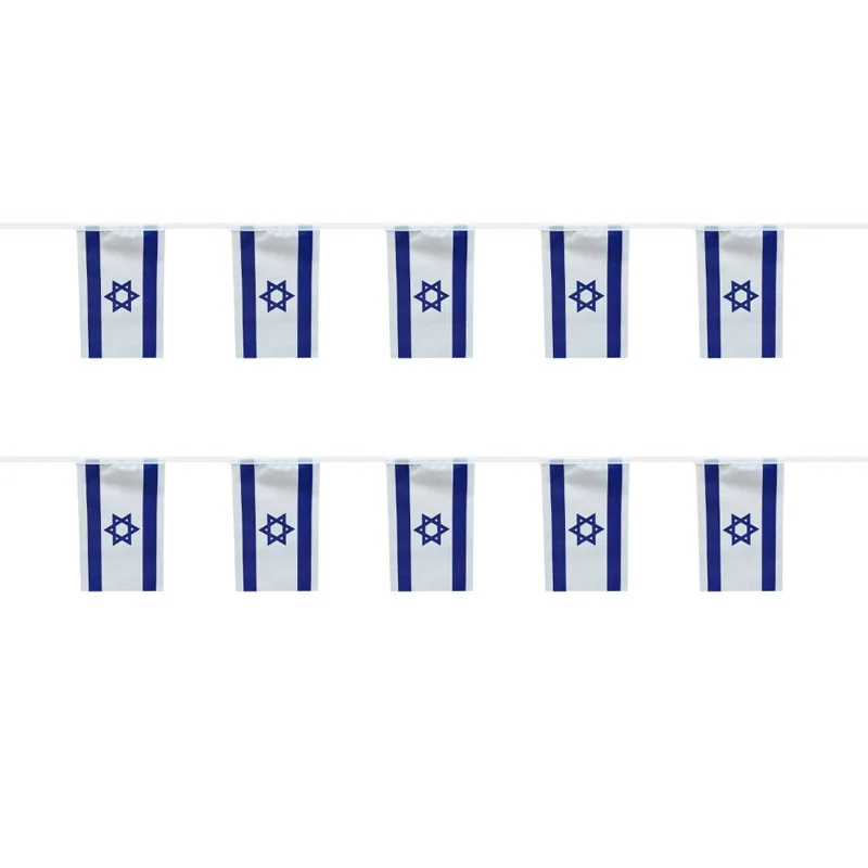 SKY FLAG Israel bunting flags 14x21cm 20pcs/lot Israel String flags Pennant Banner Festival Party Holiday for decoration