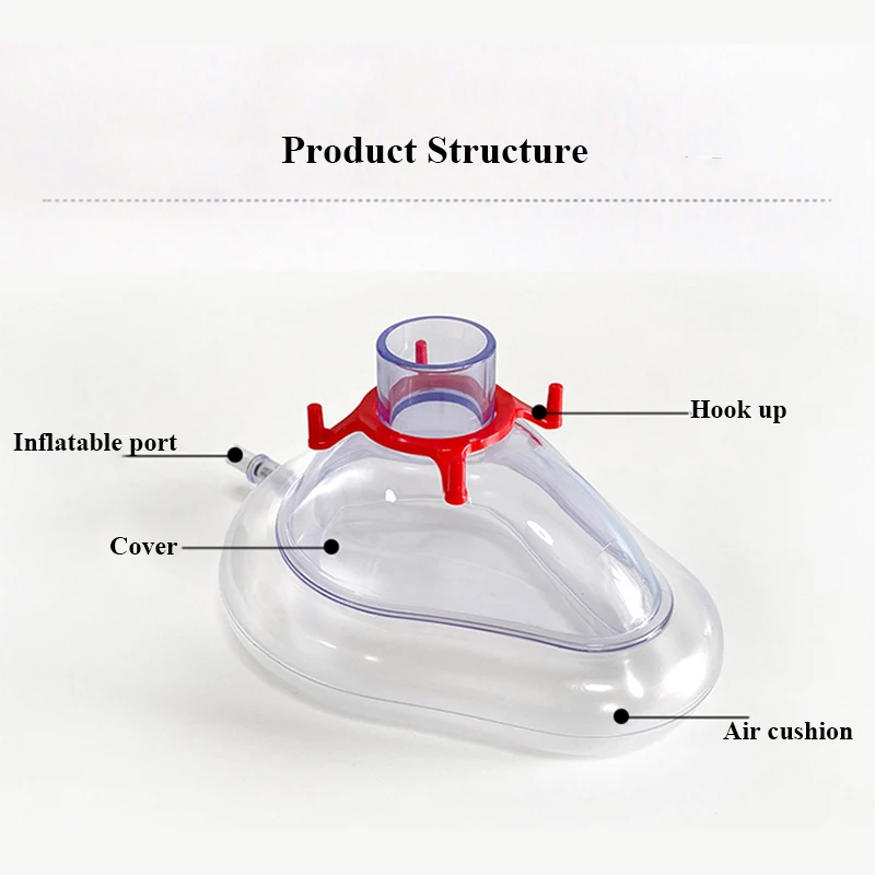 6Pcs Medical Anesthesia Mask 1 # -6 # PVC Disposable Inflatable Sterile Mask