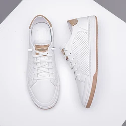 2022 New Men Casual Shoes Comfortable Leather Small White Shoes Wear-Resisting Flat Sneakers Fashion Classic Lifestyle Shoes