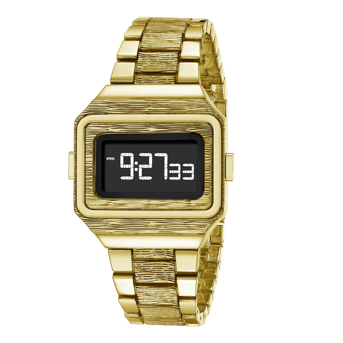 متعددة الوظائف LED ساعة رقمية LED الساعات الرقمية الذهب الشظية الفاخرة ساعة إلكترونية ساعة الأعمال relogios masculino