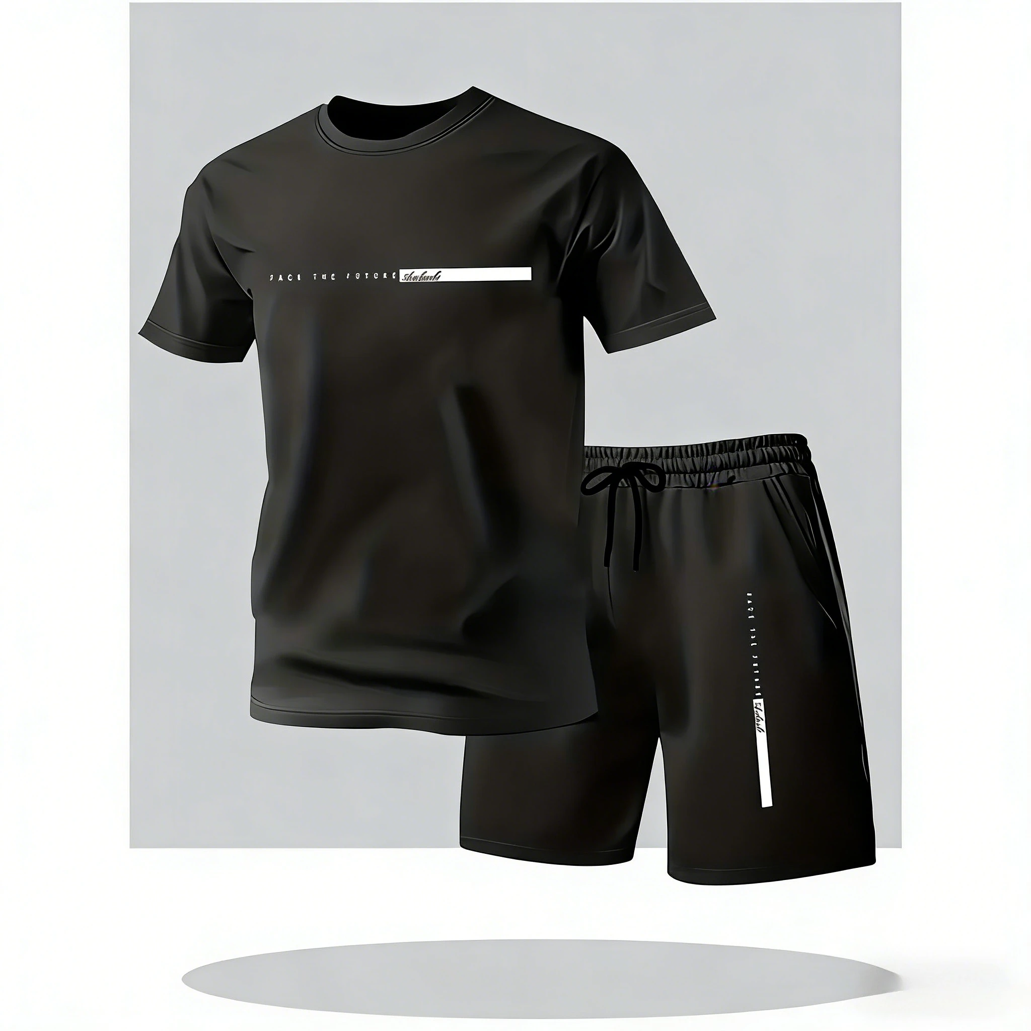 Paris Fashion Summer Mesh Breathable 2Pcs Suit, Loose Casual Sports Tee and Shorts, Trendy Versatile Couple Sportswear