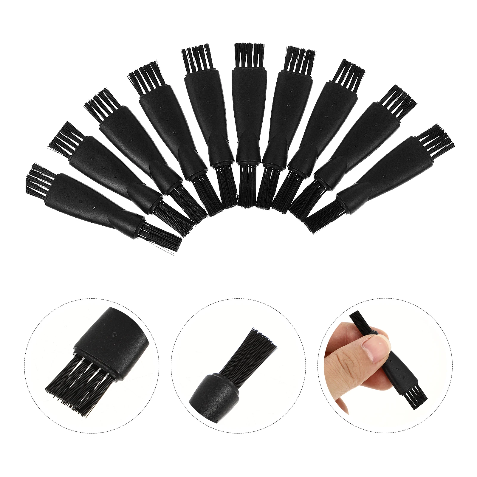 

10pcs Razor Brush Tool Double Sided Bristle Cleaner For Electric Shavers Portable Travel Size Replacement Brush Beard Hair