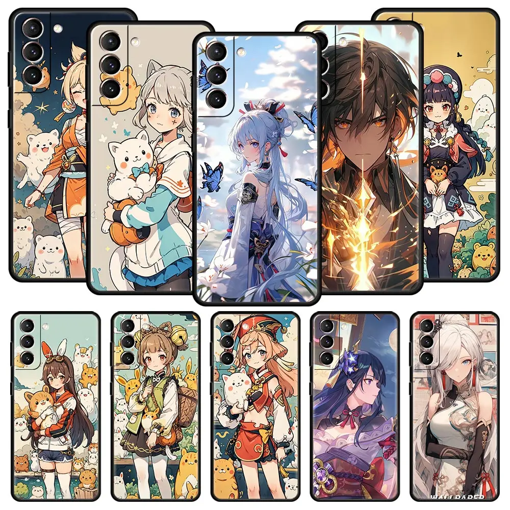 Genshin Impact Wanderer Phone Case For Samsung Galaxy S24 S23 S22 S20 Ultra S21 FE 5G S10 S9 Plus S10E Soft Silicone Cover