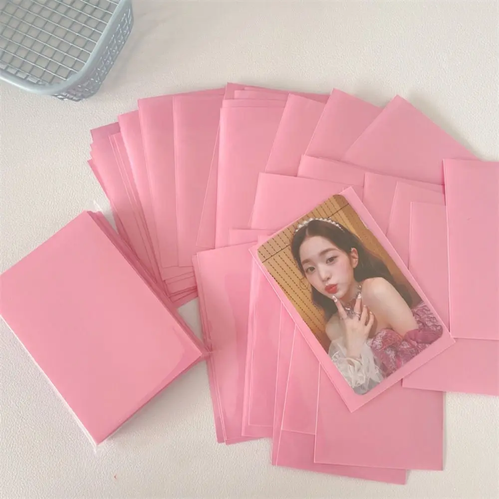 10pcs/set Card Bag Macaron Color Idol Photo Protective Cover Two-layer DIY Photo Cards Bag Pure Color Photo Card Film Idol Photo