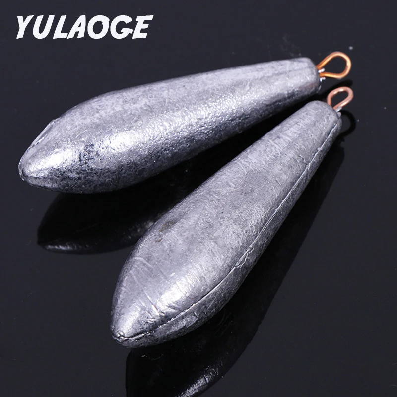 5PCS Leaded head Lead sinkers fishing water drop pendant Willow Leaf Ring Pendant Lead sinkers Sinkers for fishing