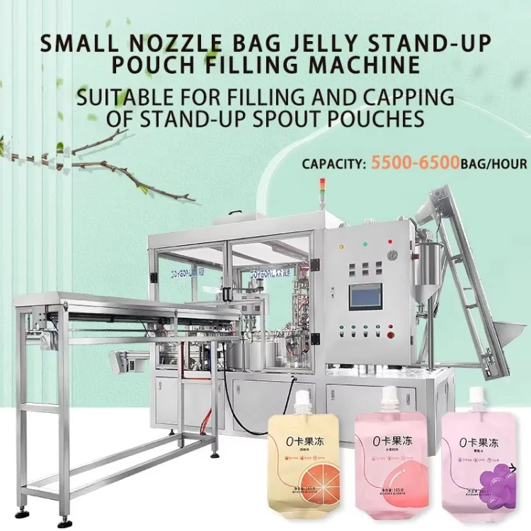 Automatic Standing Spout Pouch Packing Machine Chocolate Cheese Sauce  Rotary Piston Filling  Doypack Filling Machine
