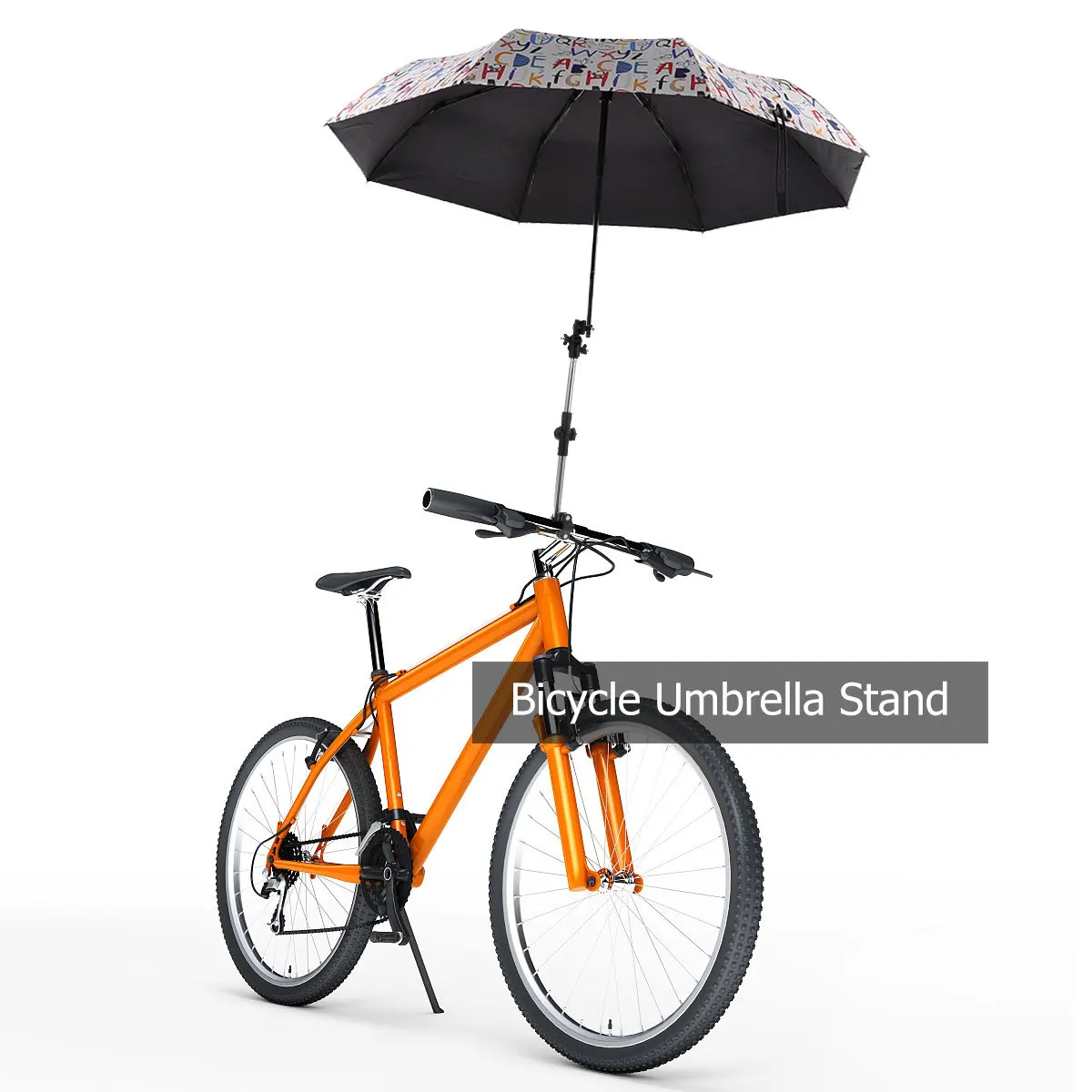 

1Pcs Bicycle Umbrella Stand Folding Black Retractable Umbrella Bracket for Handlebar Mount Rain Sun Protection Hands-Free Riding