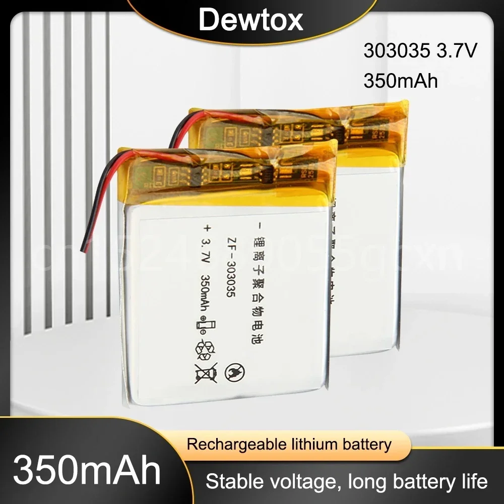 3.7V Lipo cells 303035 350mah Lithium Polymer Rechargeable Battery For MP3 Power Bank GPS bluetooth headset Camera Smart Watch