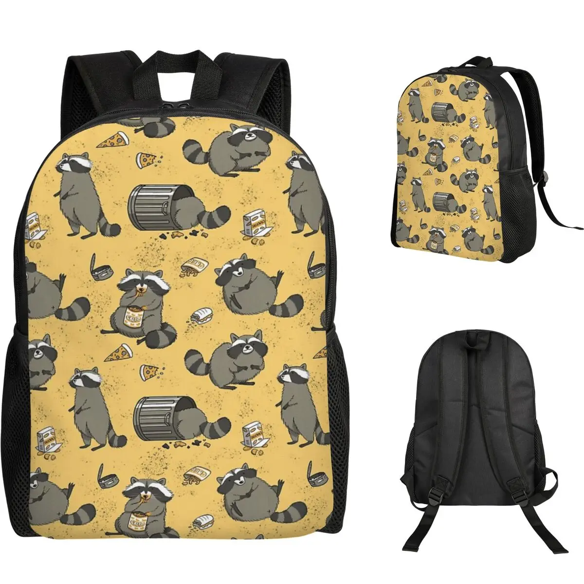 

Rascally Raccoons Student Backpack School Bag Hiking Travel Daypack for Boys Girls Fashion Bookbag Shoulder Bags