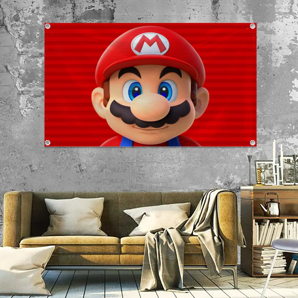 Garden Funny Flag Flag to Hang Flags for Rooms Banner Flags for Bedrooms Garage Decoration Tapestry M-MARIO Outdoor Decorations