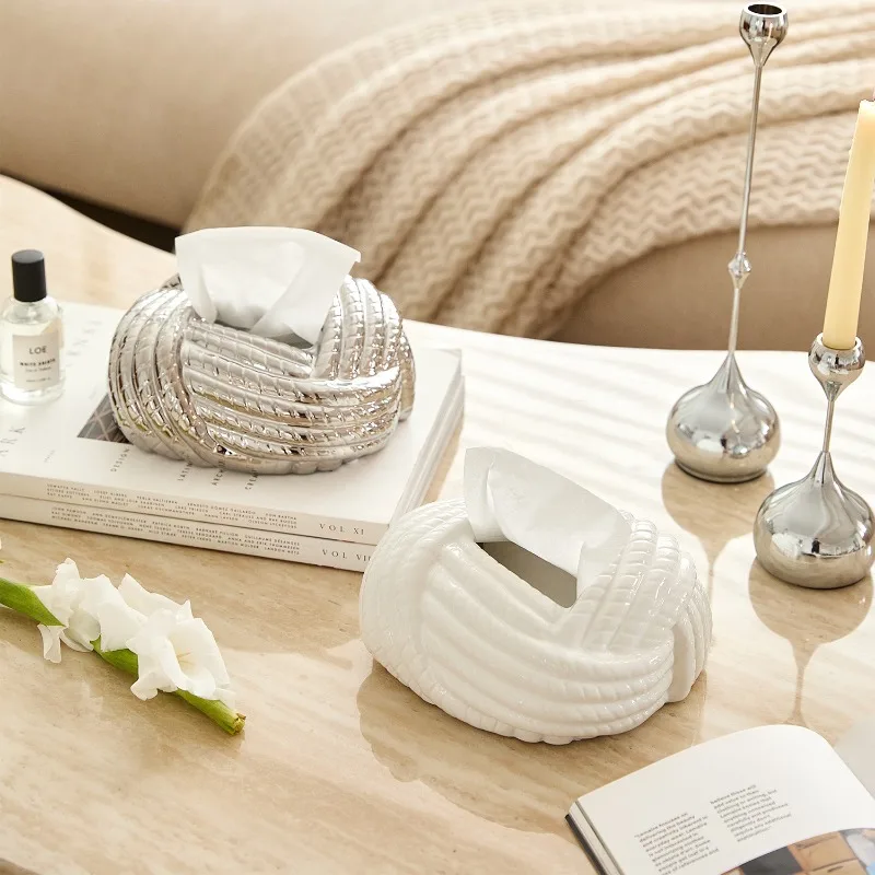 For Creative Tissue Box Living Room High-end Light Luxury Carton High-end Household Coffee Table