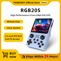 NEW POWKIDDY RGB20S Transparent Handheld Game Console 3.5 Inch 640*480 IPS Screen ArkOS Opendinglinux Gaming Children's Gifts