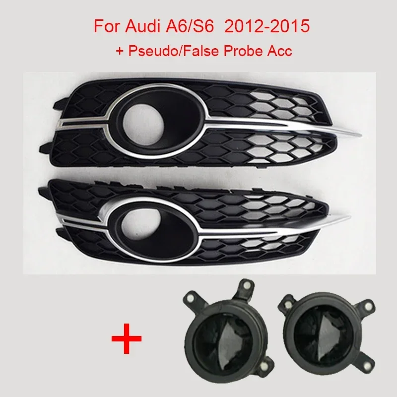 

2 PCS Suitable for Audi S6 Fog Lamp Frame A6L C7 Refitting S6 Fog Lamp Cover A6L 12-15 Upgrade S6 Fog Light Net