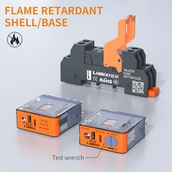 LANBOO J13A series Intermediate relay auxiliary relay 5pin 8pin 10A 12A DC12V DC24V AC220V Custom voltage and test wrench