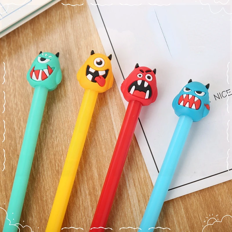 24 Pcs Creative Stationery Cartoon Devil Shaped Neutral Pen Cute Student Tooth Beast Pen