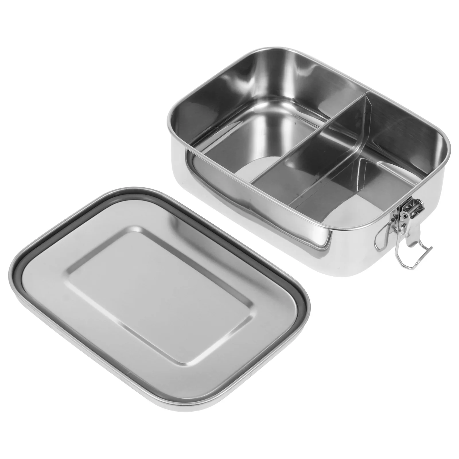 

1Pcs Sealed Two-Grid Lunch Box Bento Crisper Large Capacity Portable Food Container for Camping School Work