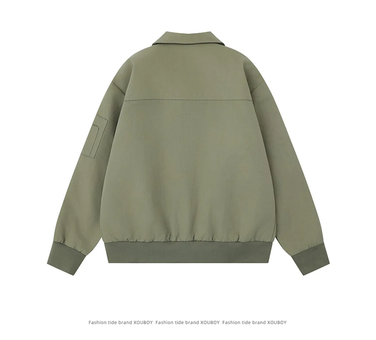 Autumn New Heavy Beaded Design Hooded Sweatshirt Loose Casual American High Street Zipper Turn-Down Collar Couple Jacket Unisex