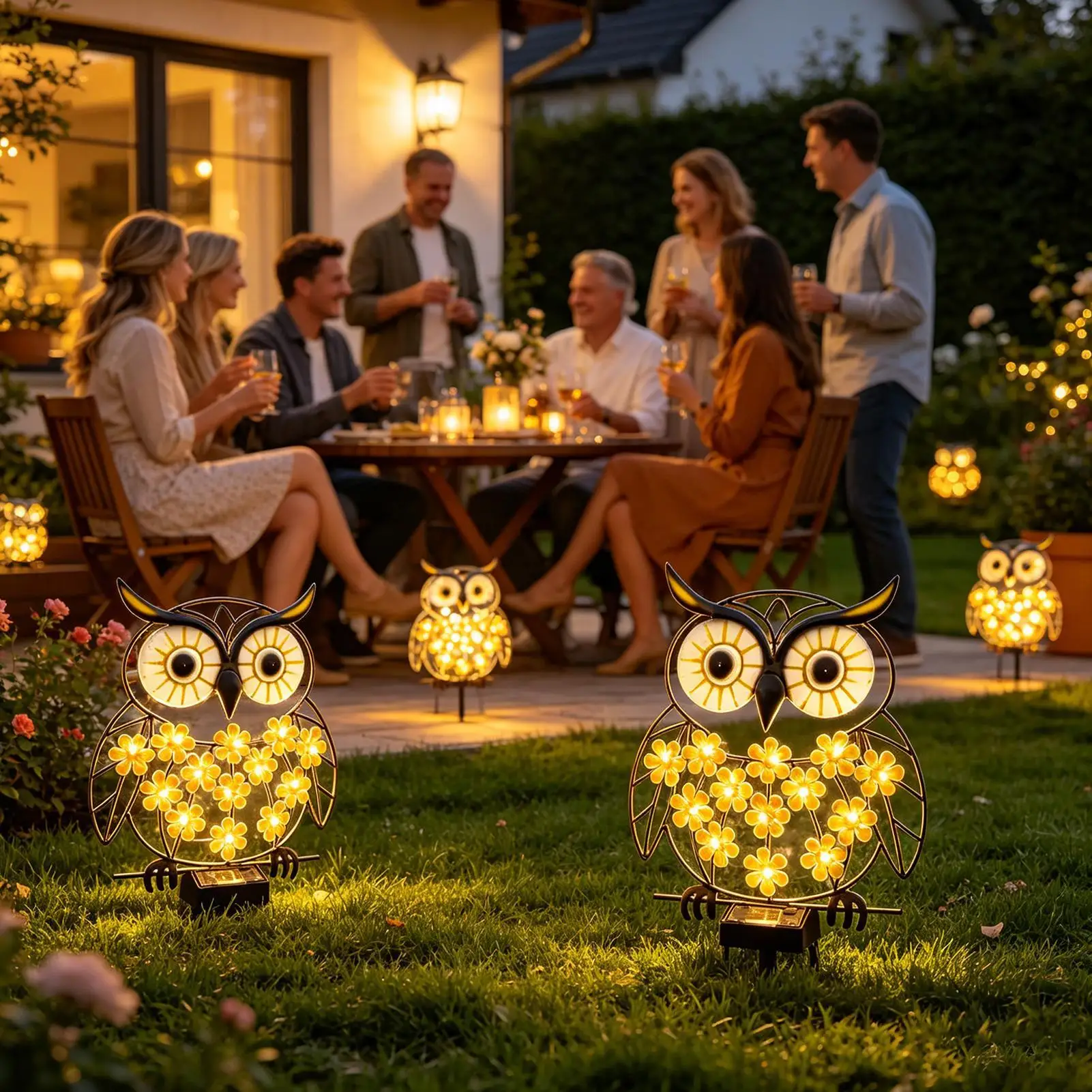 Owl Solar Wall Lights Outdoor Metal Weatherproof Garden Decor Auto ON Off LED Lamp for Yard Fence Patio Pathway Balcony image 4