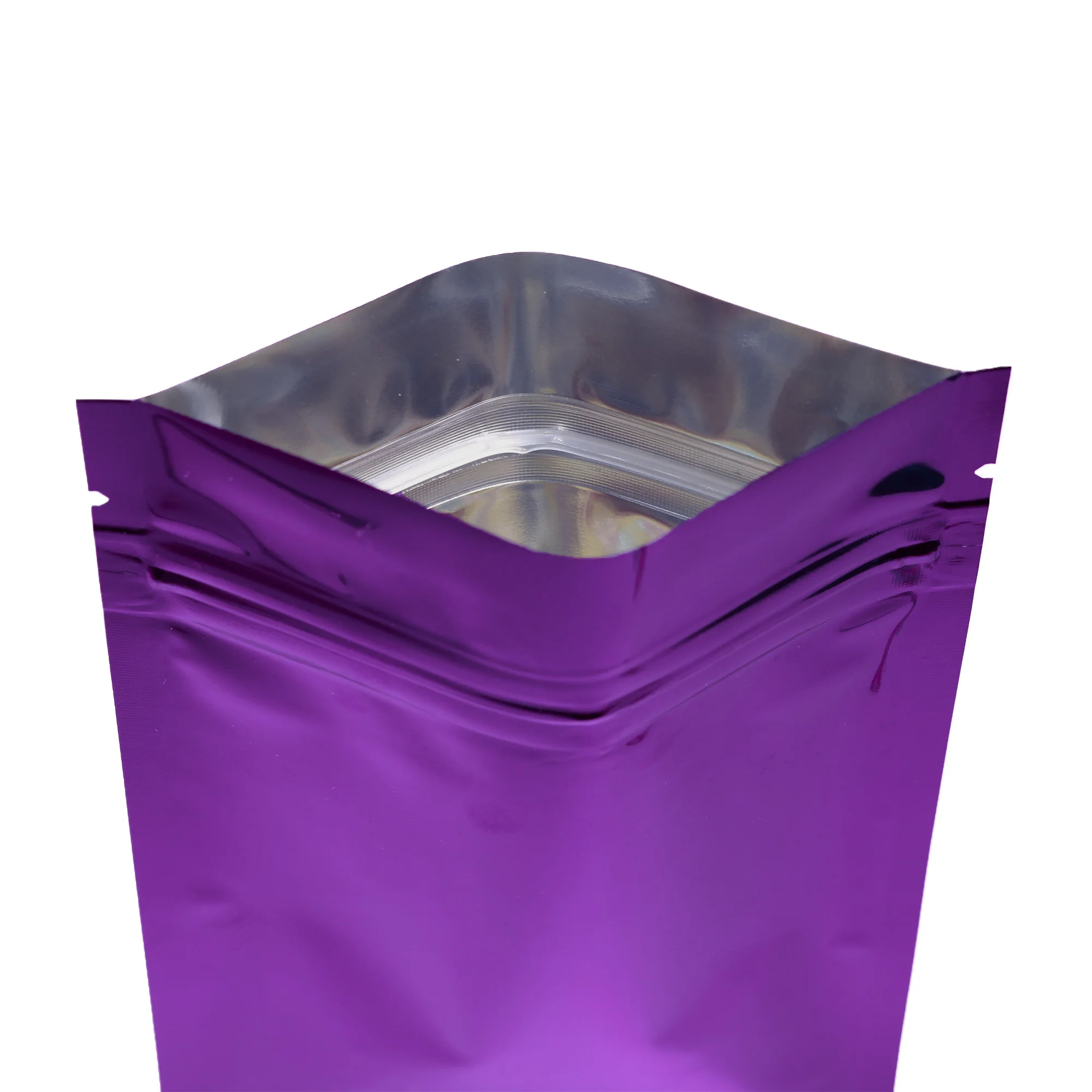 100PCS Glossy Purple Zip Lock Mylar bags Heat Sealable Reusable Reclosable Packaging Small  Aluminum Foil Ziplock Pouch Bag