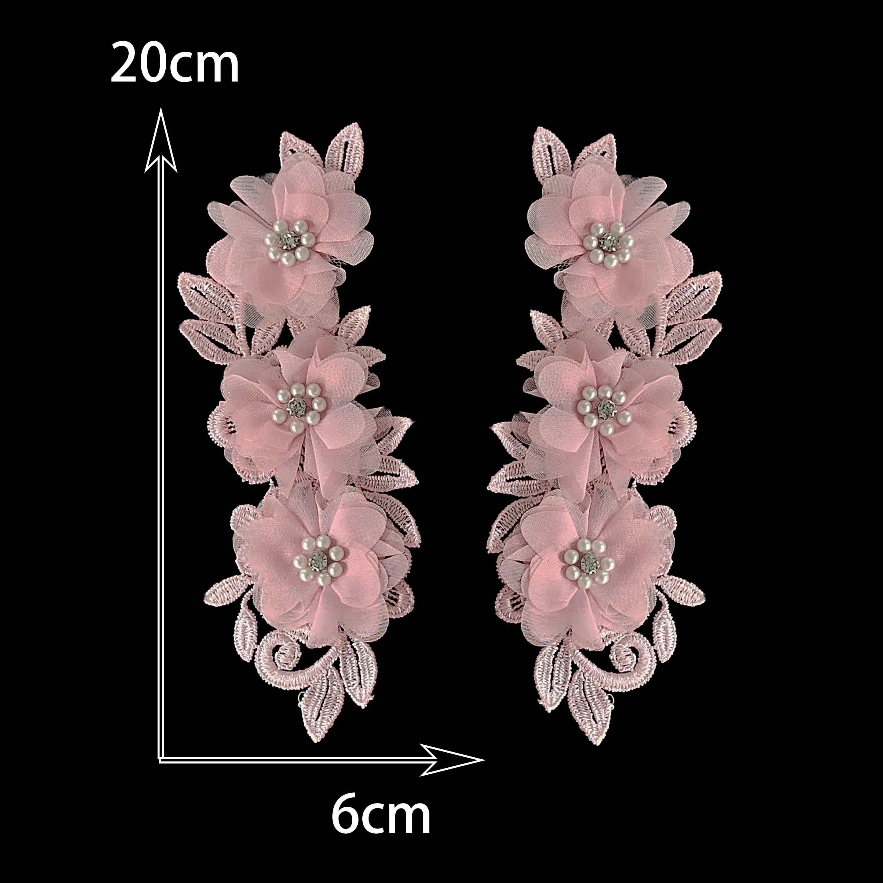 High Quality DIY Sewing Lace Collar Cheongsam Wedding Dress Garment Accessories Embroidery Pair Flower Polyester Material