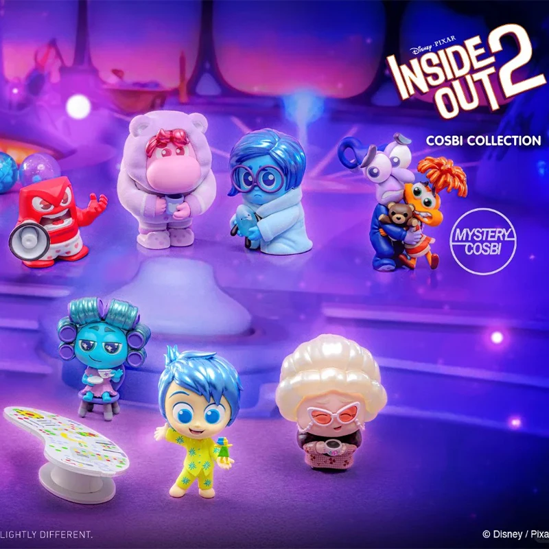 Disney Inside Out 2 Pajama Party series blind box Joy Sadness Disgust Nostalgia Envy Cosbi Collect Figurine Kids Birthday Gift