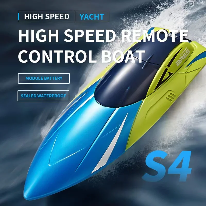 15KM/h Remote Control Boat Double Rudder Motor Waterproof ABS High Speed Speedboat S4 Boy Toy Speedboat Gift Summertime Kids