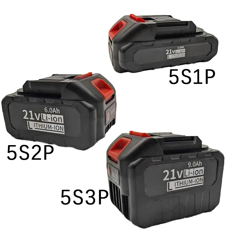 21V 6Ah 9Ah 5S2P 5S3P High-Power Rechargeable Lithium-Ion Battery for Makita 18V 20V Cordless Dirll/Brushless Wrench/Screwdriver