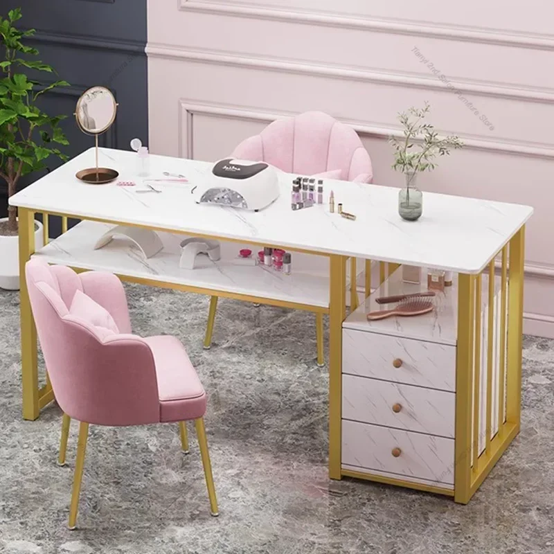 

Nordic Modern Nail Tables Multifunction Cream Style Simple Luxury Nail Tables Professional Aesthetictable Furniture Nagel FYMT