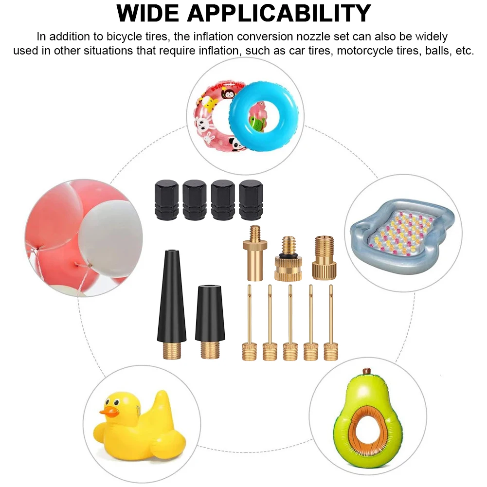 دراجة صمام محول مجموعة سبائك الألومنيوم بريستا شريدر صمام محول مضخة نفخ فوهة عدة مضخة نفخ ملحق #1