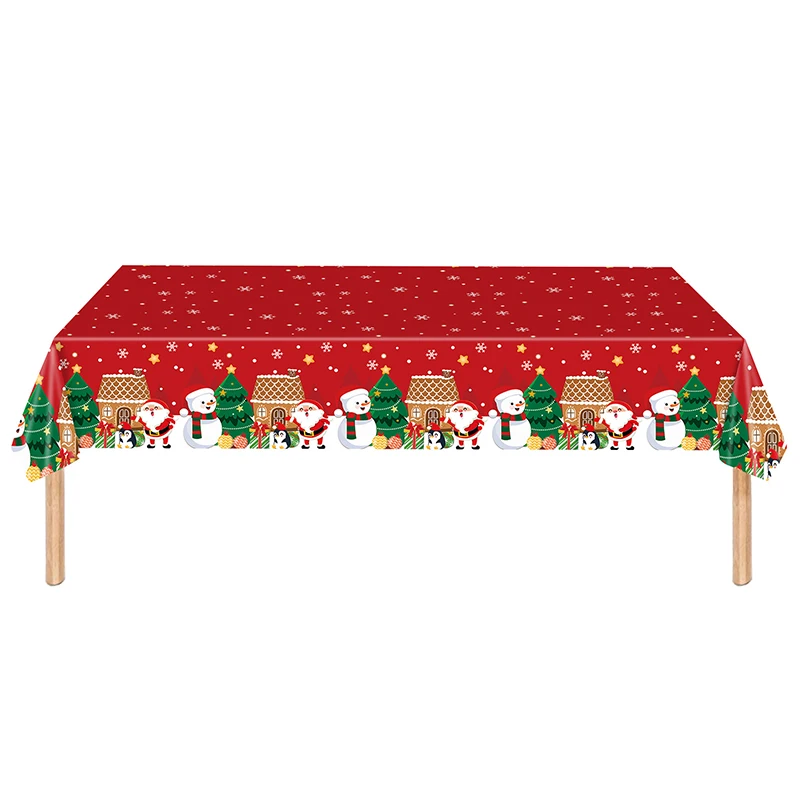 Fashion Christmas Tablecloth Merry Christmas Home Table Decoration Xmas Tablecloth Decor Disposable Table Cover Navidad Gifts