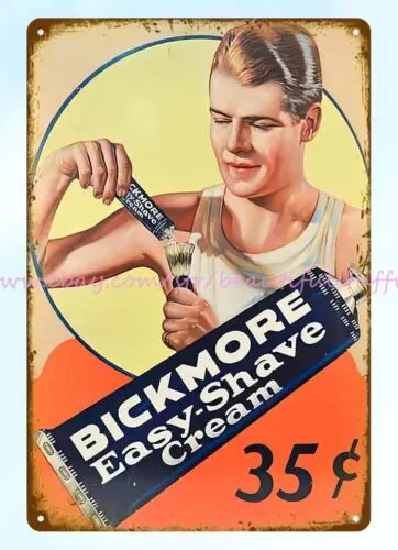 BICKMORE EASY SHAVE CREAM metal tin sign wall decor furniture