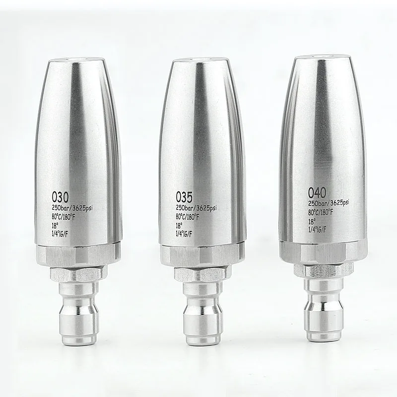 30/35/40/45/50 360 Stainless Steel Swivel Pressure Washer Nozzle, Quick-Connect Lotus Spray Head for Tree Bark & Rust Removal