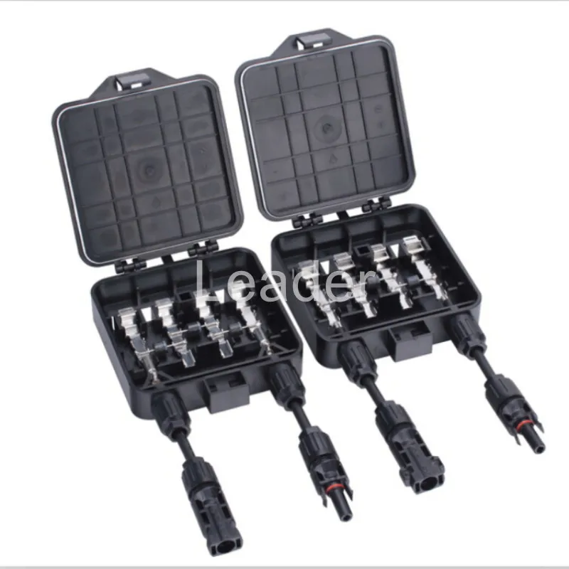 1 Piece Top Quality 4 Way PV Junction Box Combiner Boxes for Solar Energy System 3 Diodes Solar JB with Solar Connector JS4A