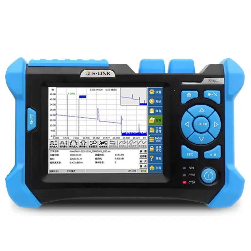 G-LINK TR600 OTDR with FC/SC/LC UPC Connectors 1310nm|1550nm 36|34dB with Spanish Language Optical Time Domain Reflectometer