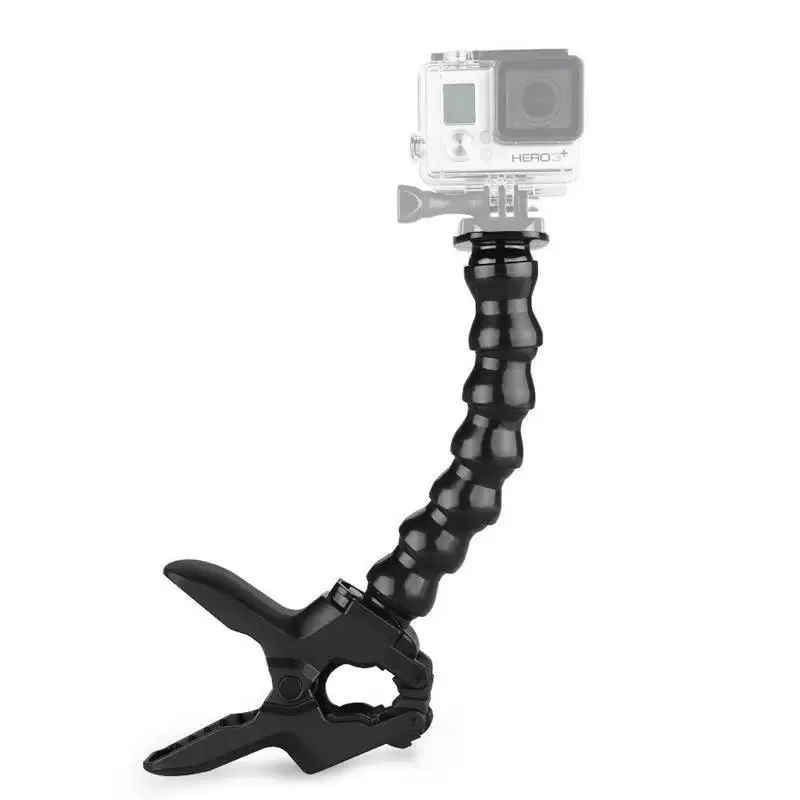 Jaws Flex Clamp Mount 9 Joint Adjustable Goose Neck for Gopro Hero/7/6/5/4/3/2/1/SJ4000/SJ5000 action camera