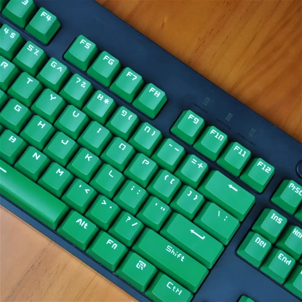 

Колпачки для клавиш PBT для Logitech G610 G512 G Pro, толстые прочные колпачки для клавиш OEM с двойным выстрелом зеленого цвета