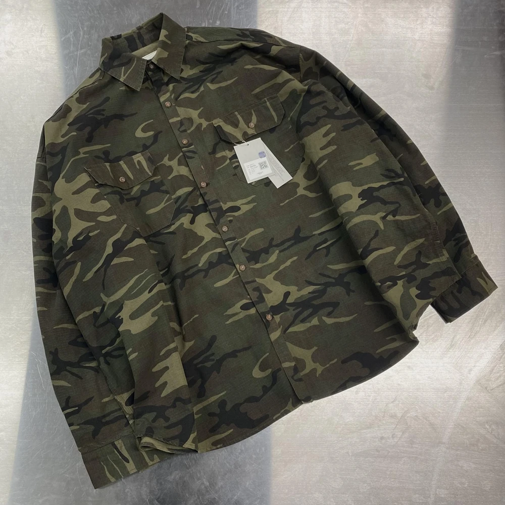 Chaqueta de camuflaje suelta de gran tamaño para hombre, ropa de calle Vintage de tendencia de la mejor calidad, Tops, sudadera, abrigo