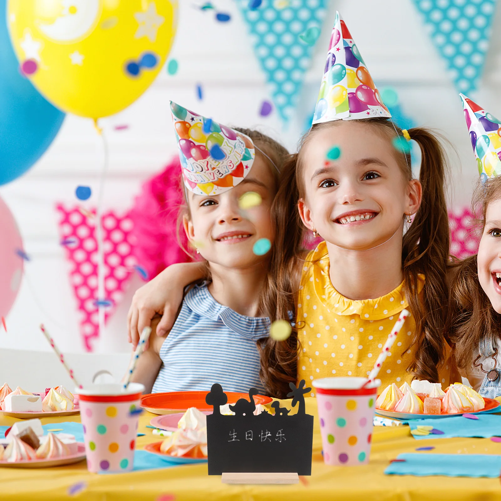 Wooden Chalkboard Sign Tabletop Base Support Desk Chalkboard Sign for Home Office Party Wedding Reusable Erasable