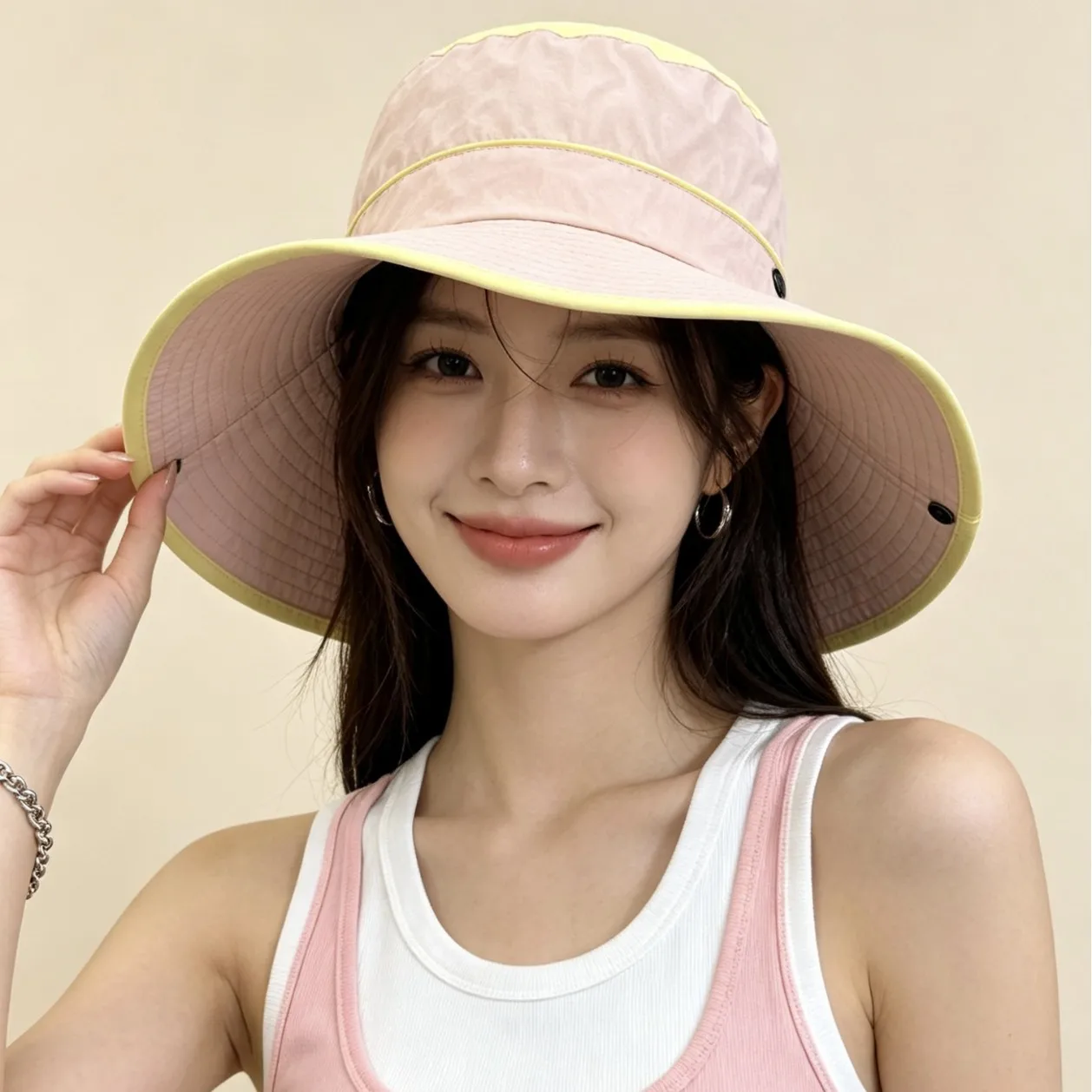 Breathable Quick-Dry Sun Hat for Men Women, Dopamine Color Block Fishing Cap, Outdoor Camping Hiking Hat